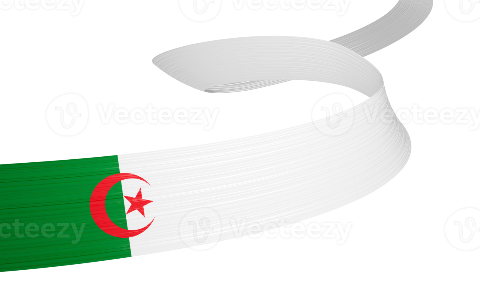 3d Flag Of Algeria 3d Shiny Waving Ribbon Flag 3d Illustration png