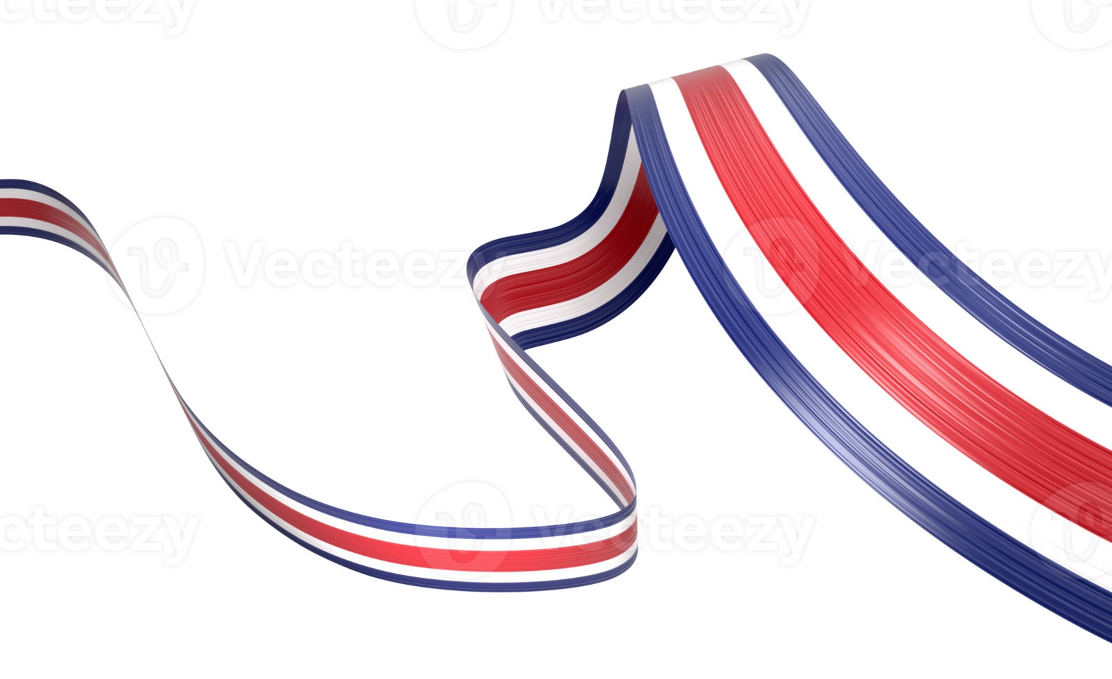 3d Flag Of Costa Rica 3d Wavy Shiny Costa Rica Ribbon 3d Illustration png