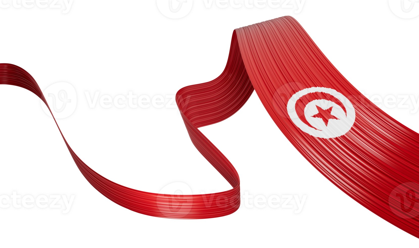 Tunisia flag ribbon 3d illustration png