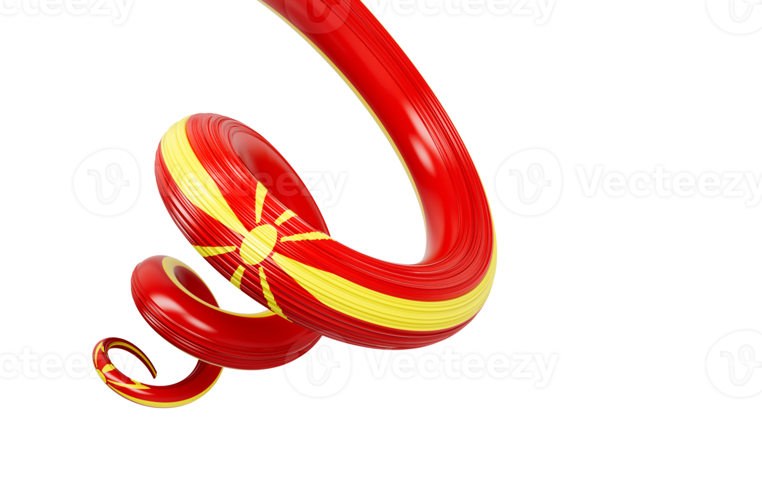 3d Flag of North Macedonia Spiral Glossy Ribbon Of North Macedonia 3d Illustration png