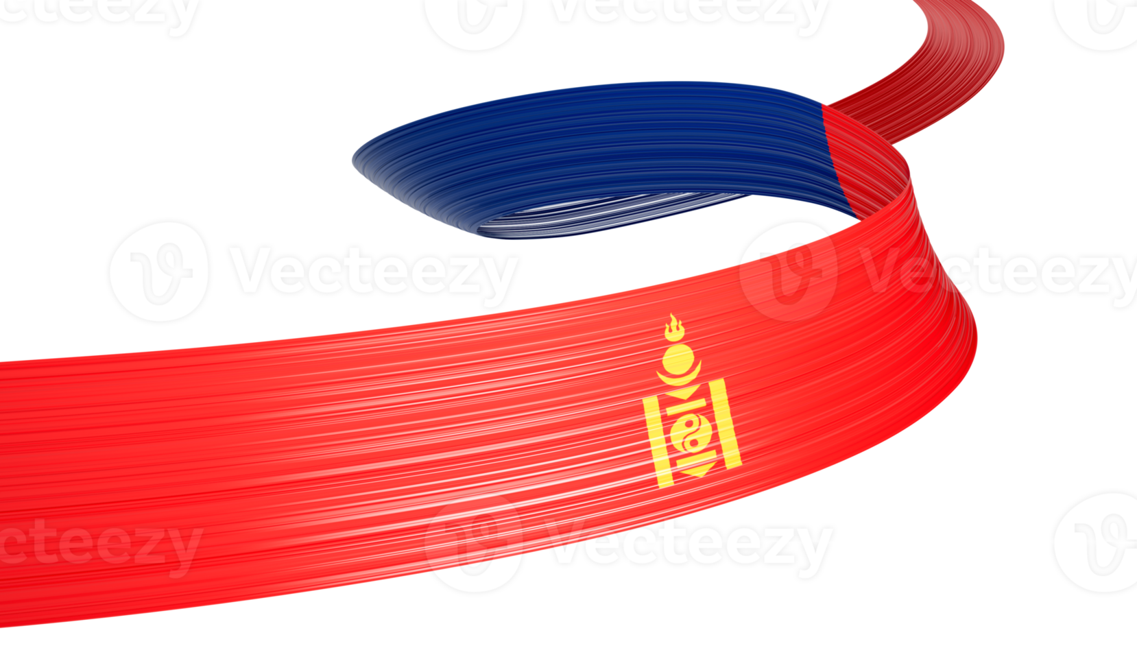 3d Flag Of Mongolia 3d Wavy Shiny Mongolia Ribbon 3d Illustration png