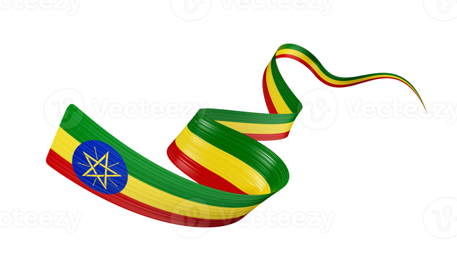 3d Flag Of Ethiopia 3d Shiny Waving Ribbon Flag Of Ethiopia 3d Illustration png