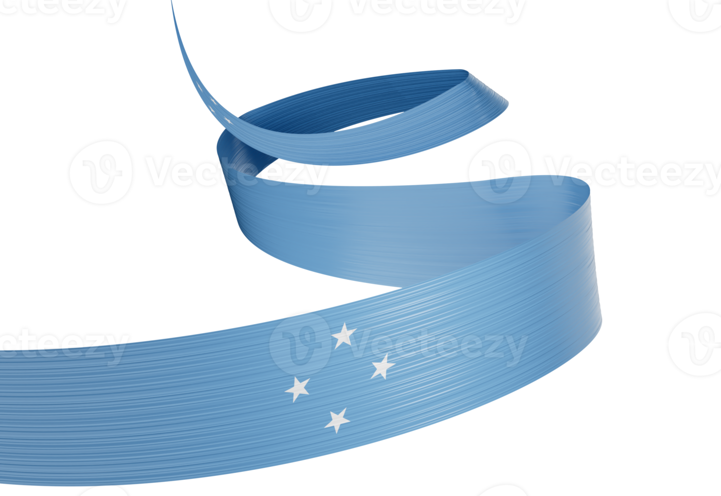3d Flag Of Micronesia 3d Shiny Waving Micronesia Ribbon Flag 3d Illustration png