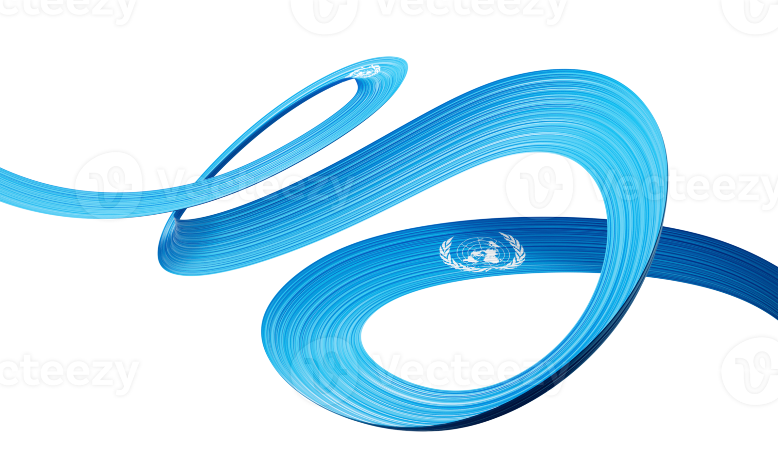 3d Flag Of United Nations, 3d Waving Ribbon Flag, 3d illustration png