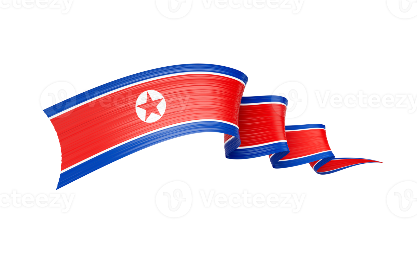 3d Flag Of North Korea Shiny Wavy Ribbon flag 3d Illustration png