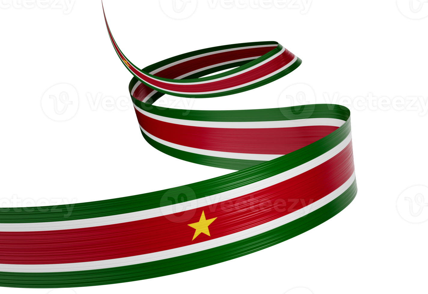 3d Flag Of Suriname 3d Shiny Waving Suriname Ribbon Flag 3d Illustration png