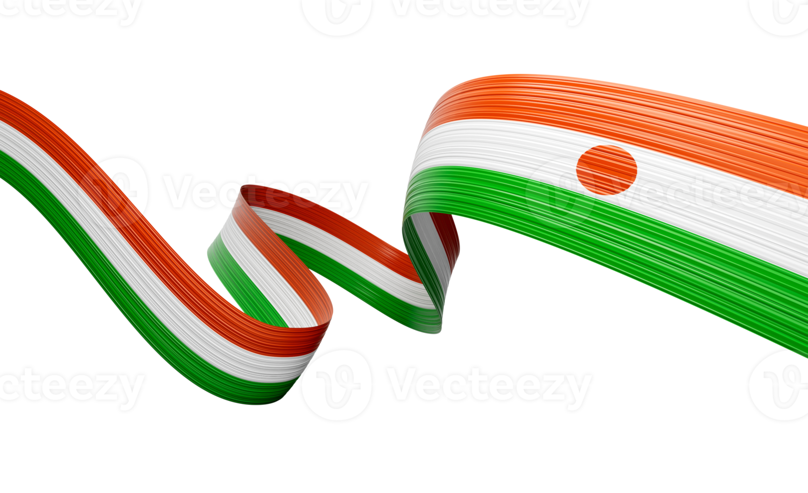 3d Flag Of Niger 3d Shiny Waving Niger Ribbon Flag 3d Illustration png