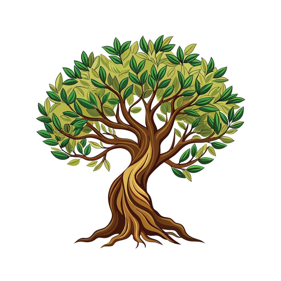 Beautiful Single Big Tree Illustration vector