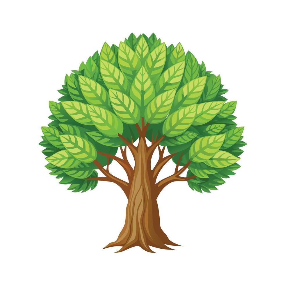 Beautiful Single Big Tree Illustration vector