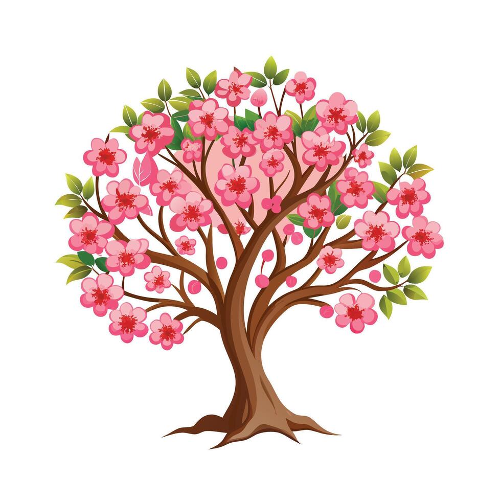 Beautiful Single Big Tree Illustration vector