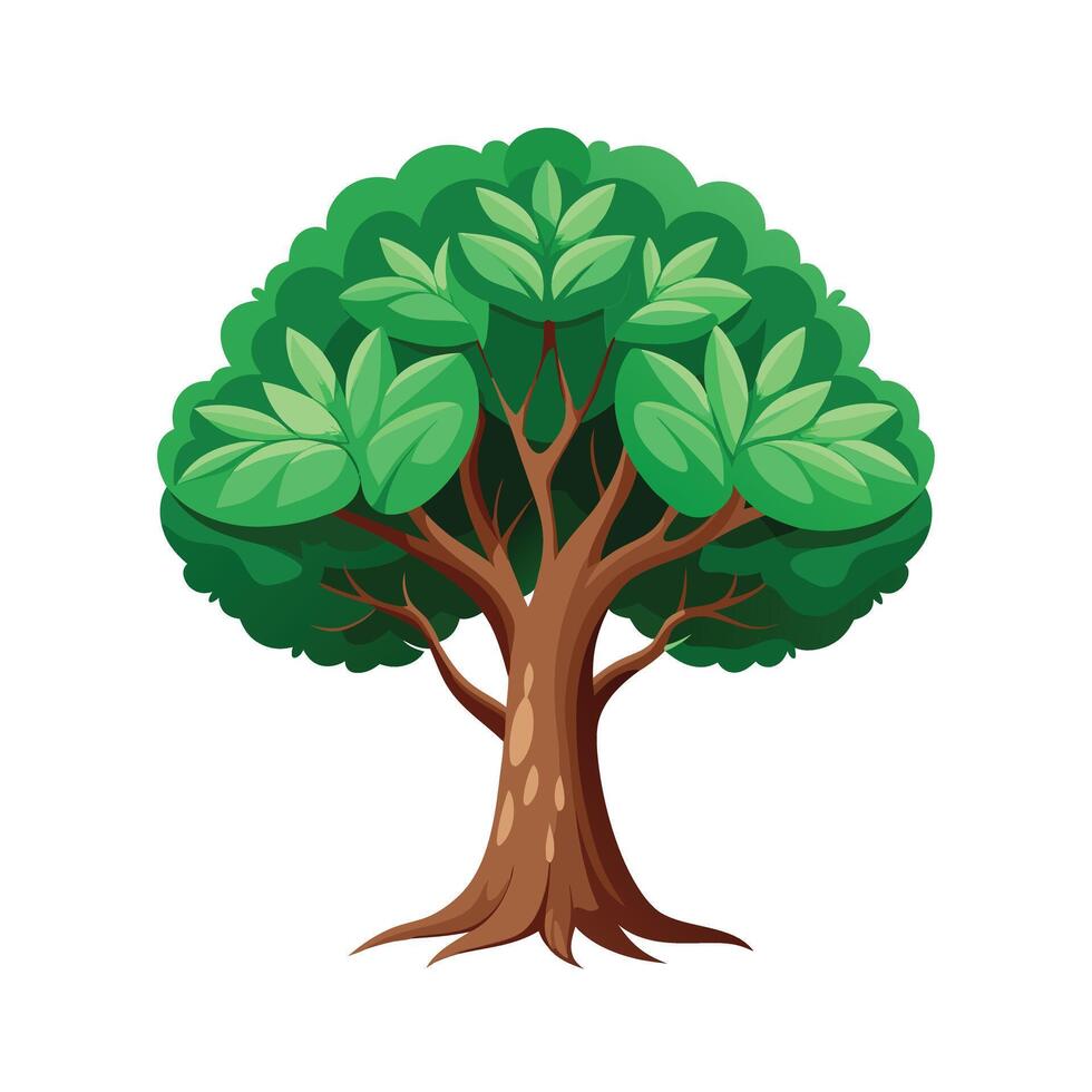 Beautiful Single Big Tree Illustration vector