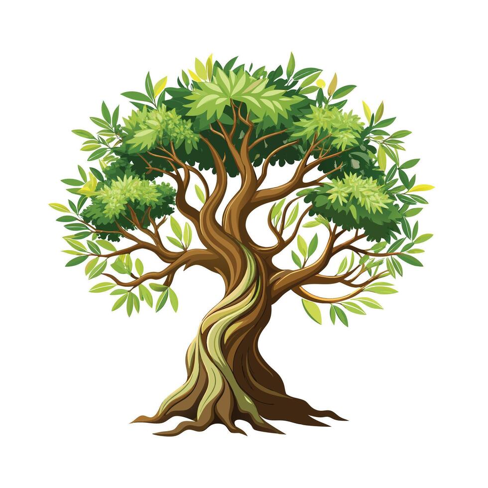 Beautiful Single Big Tree Illustration vector