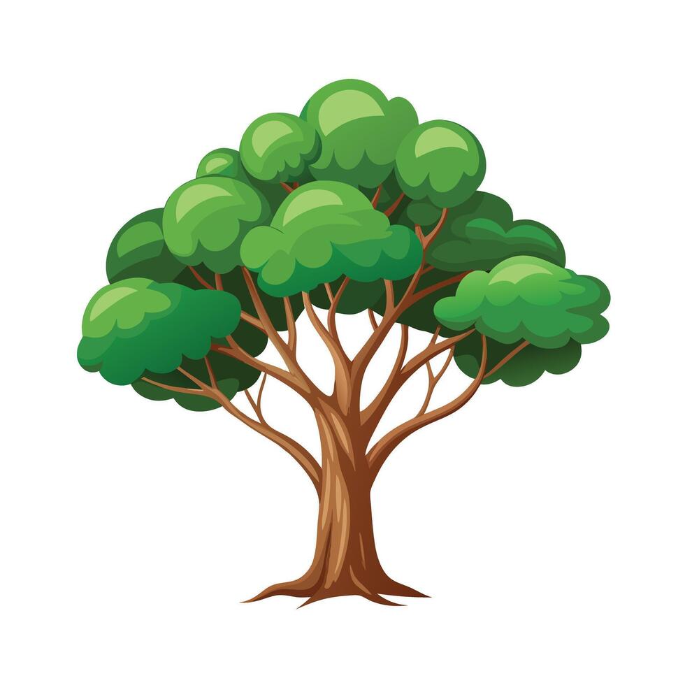 Beautiful Single Big Tree Illustration vector