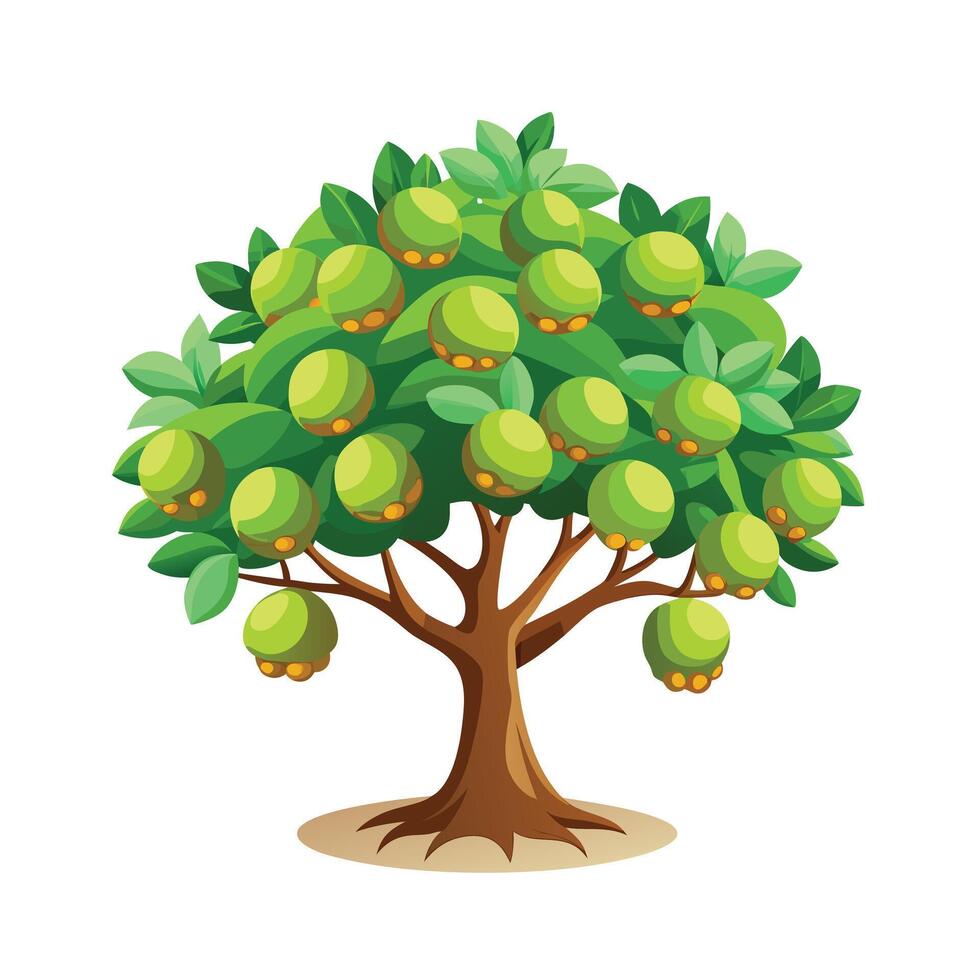 Beautiful Single Big Tree Illustration vector