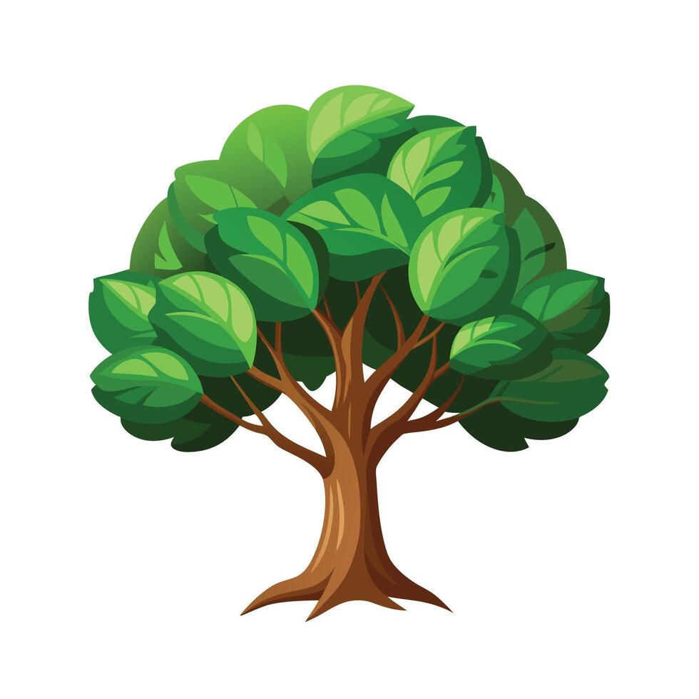 Beautiful Single Big Tree Illustration vector