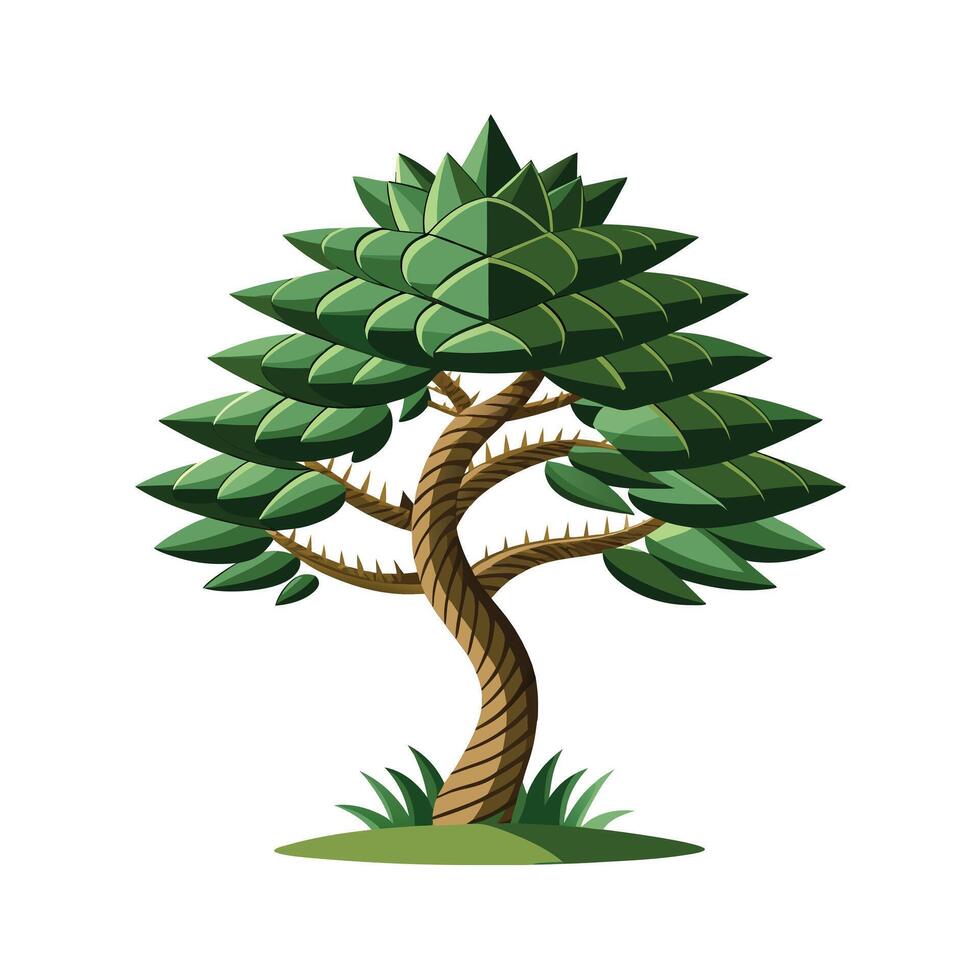 Beautiful Single Big Tree Illustration vector