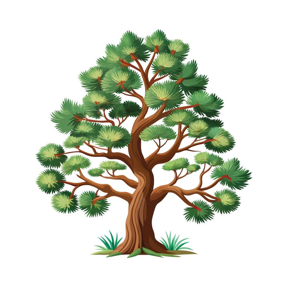 Beautiful Single Big Tree Illustration vector