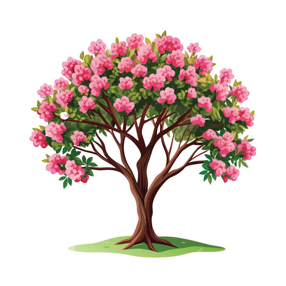Beautiful Single Big Tree Illustration vector