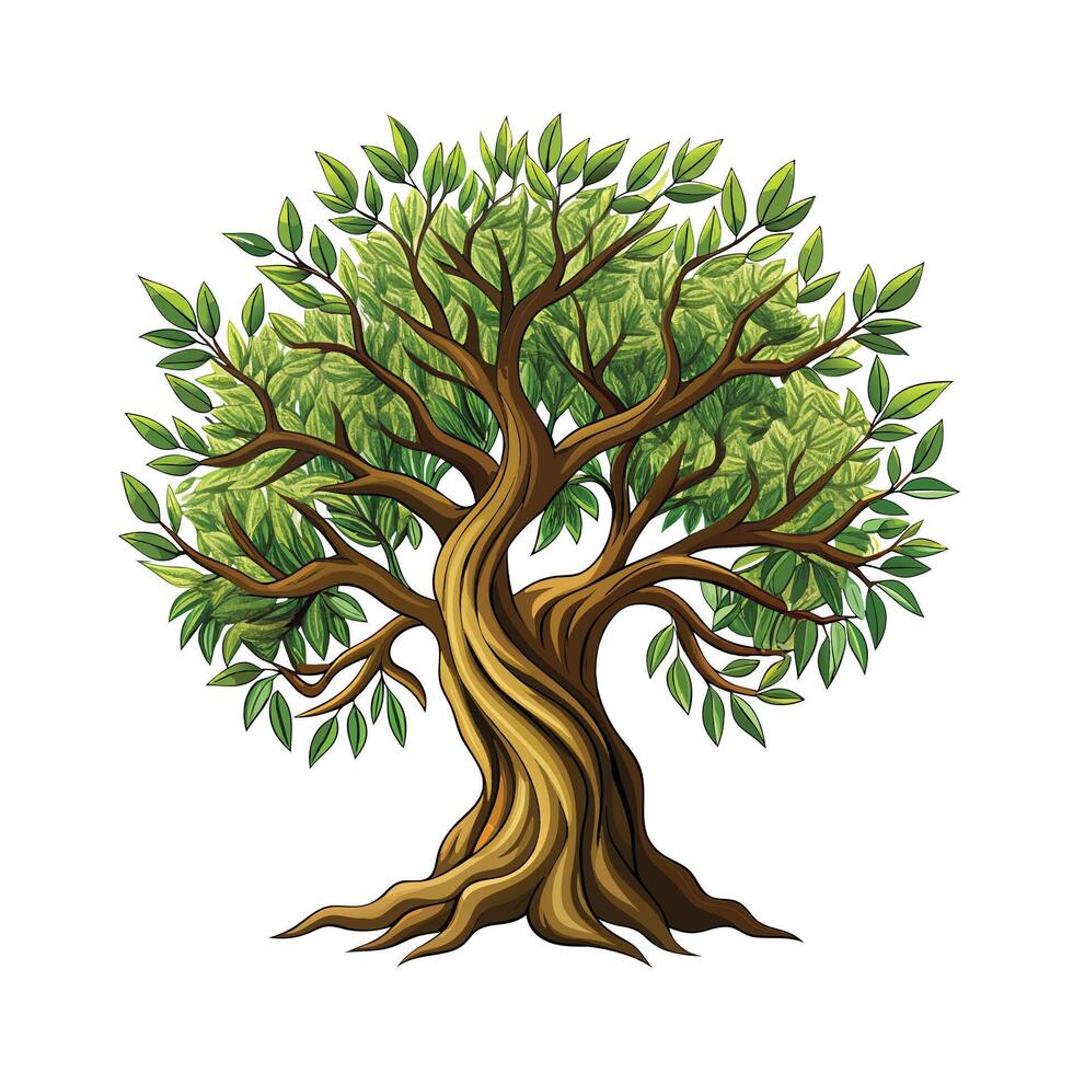Beautiful Single Big Tree Illustration vector
