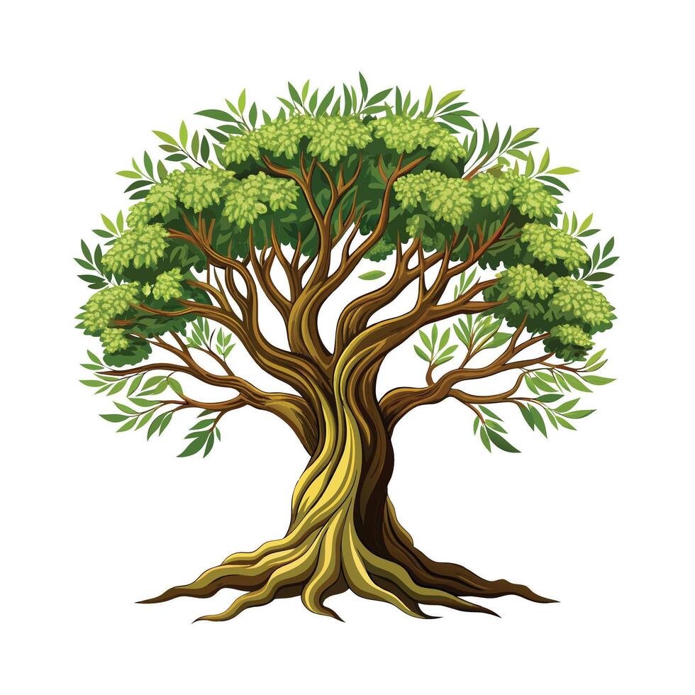Beautiful Single Big Tree Illustration vector