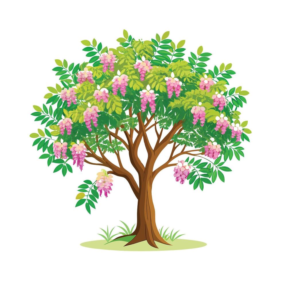 Beautiful Single Big Tree Illustration vector