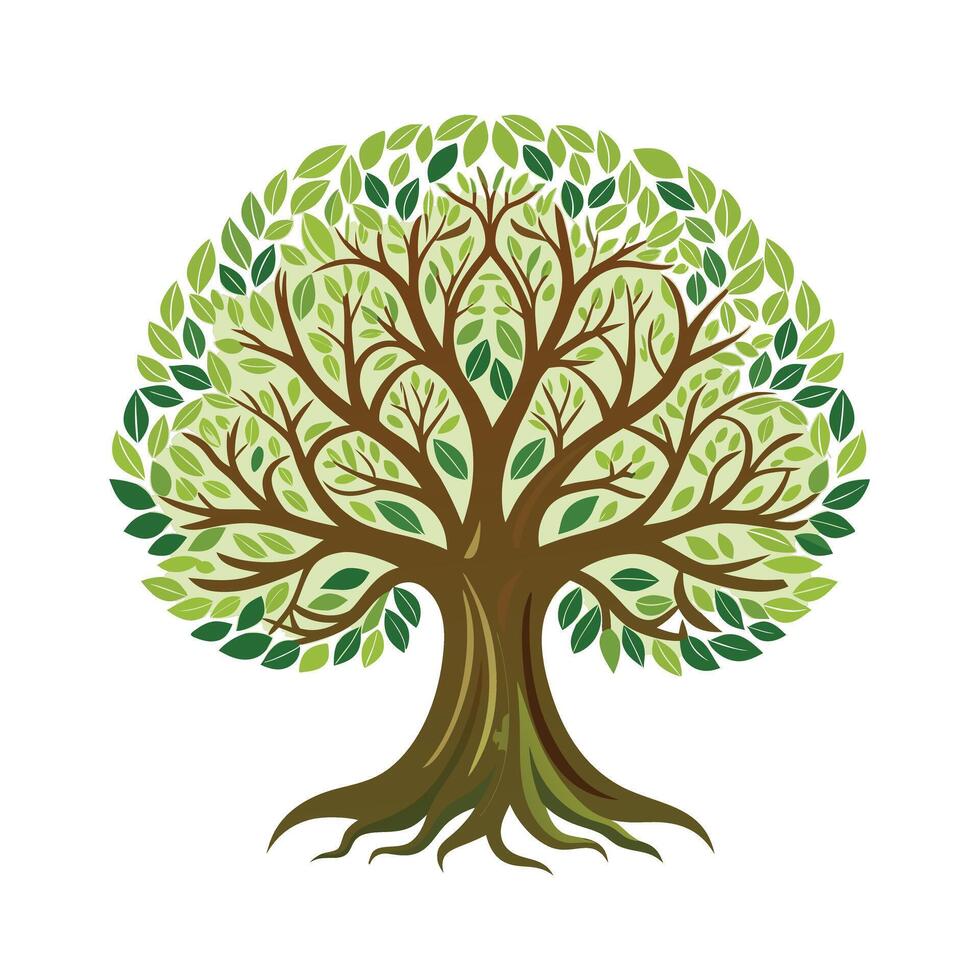 Beautiful Single Big Tree Illustration vector