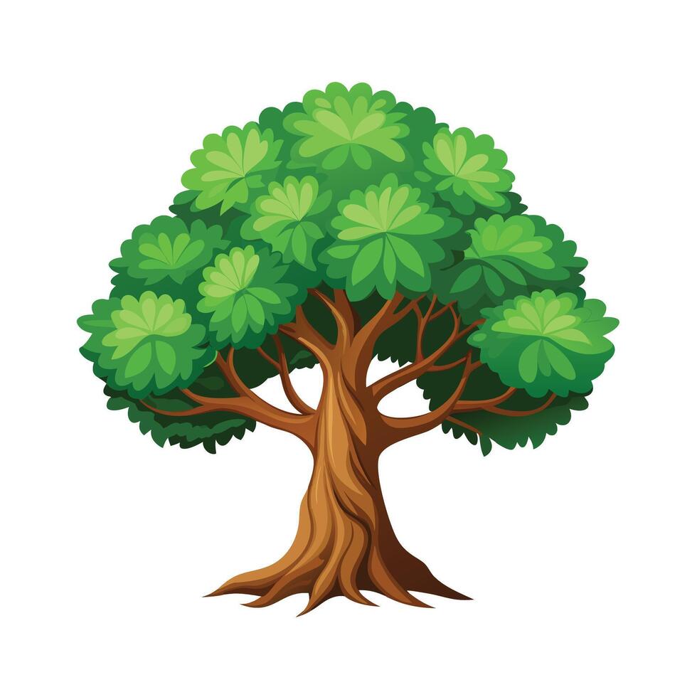 Beautiful Single Big Tree Illustration vector