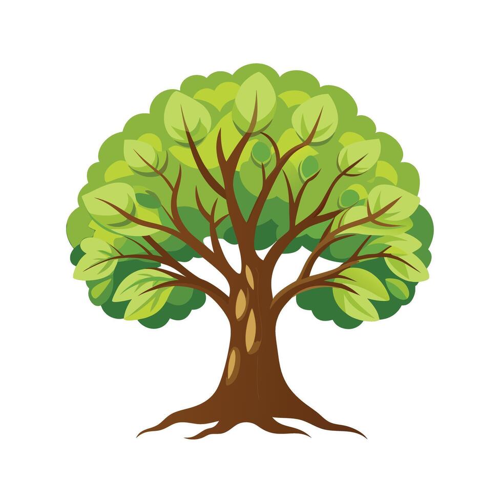 Beautiful Single Big Tree Illustration vector