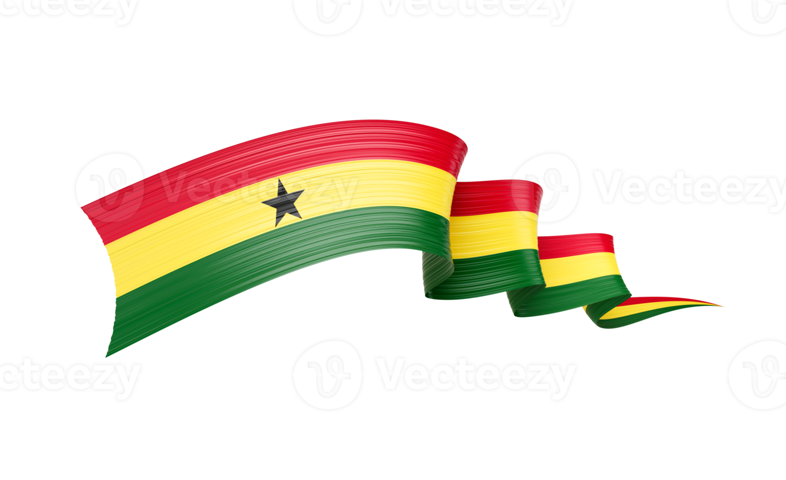 3d Flag Of Ghana 3d Wavy Shiny Ghana Ribbon Flag 3d Illustration png