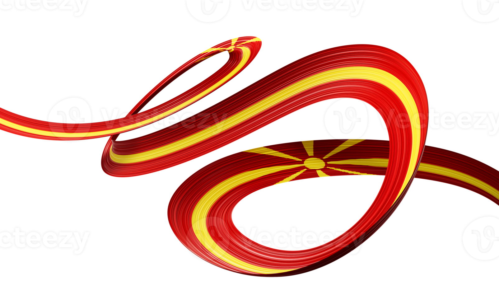 3d Flag Of North Macedonia 3d Wavy Shiny North Macedonia Ribbon 3d Illustration png
