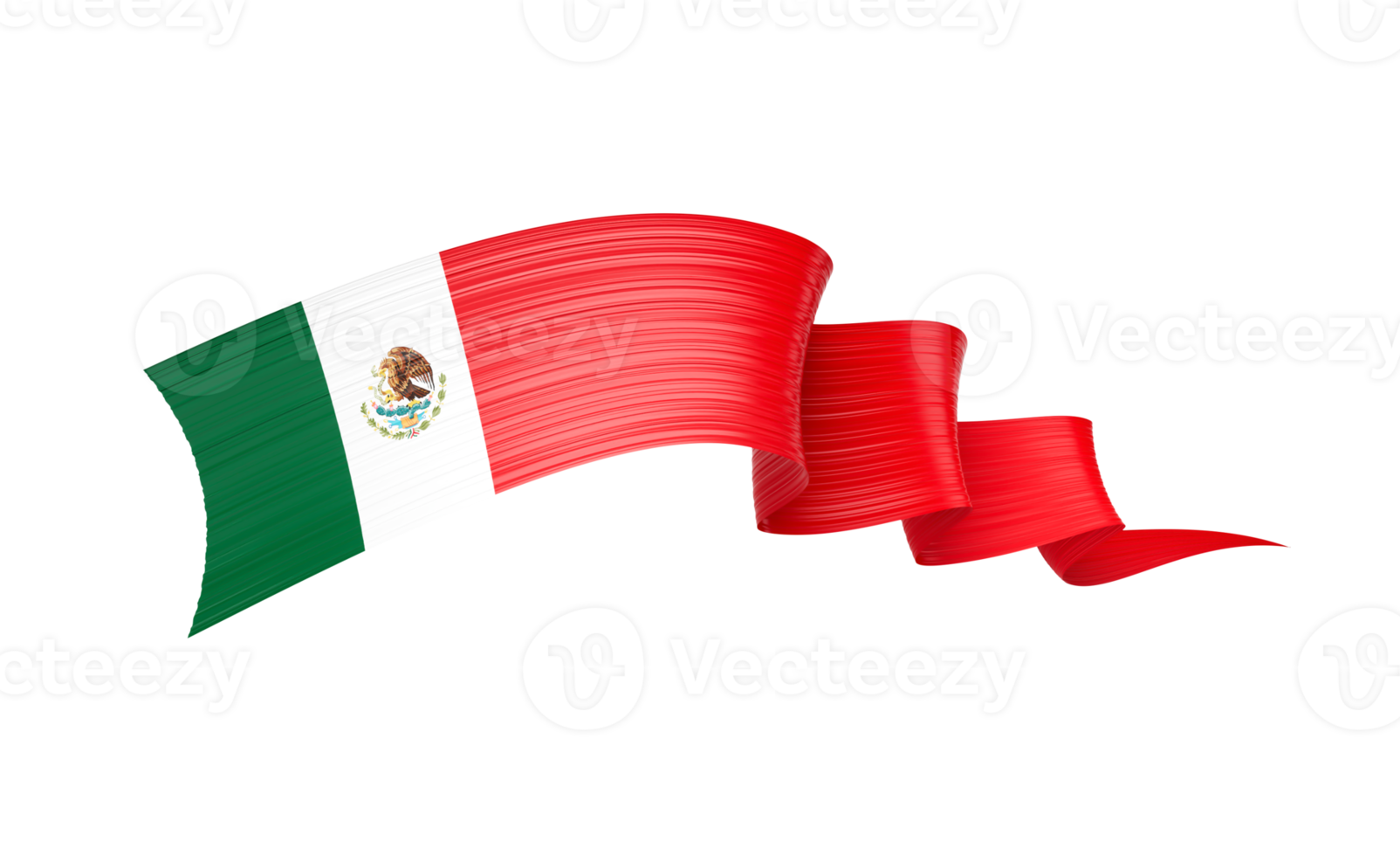 3d drapeau de Mexique 3d brillant agitant tordu ruban drapeau 3d illustration png