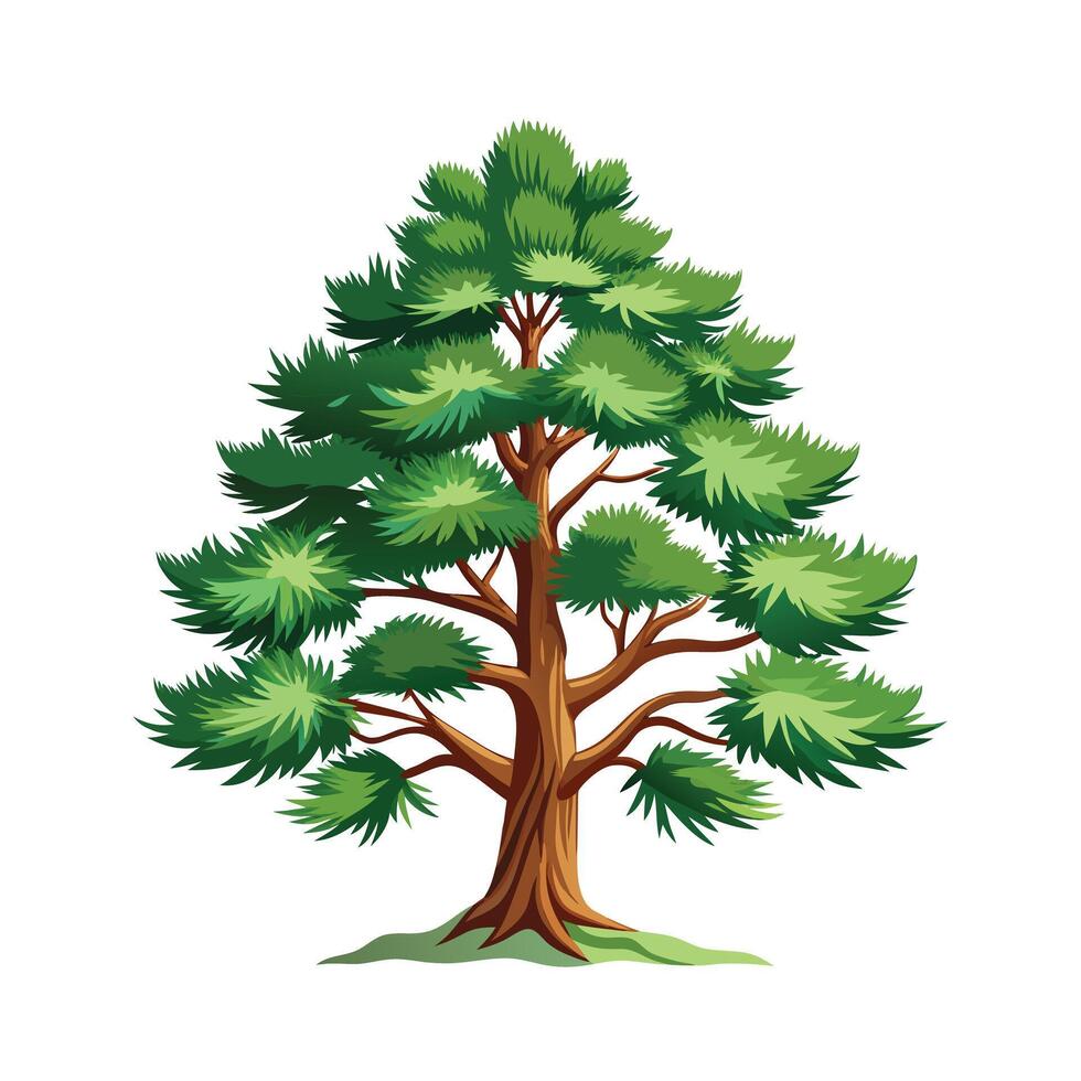 Beautiful Single Big Tree Illustration vector