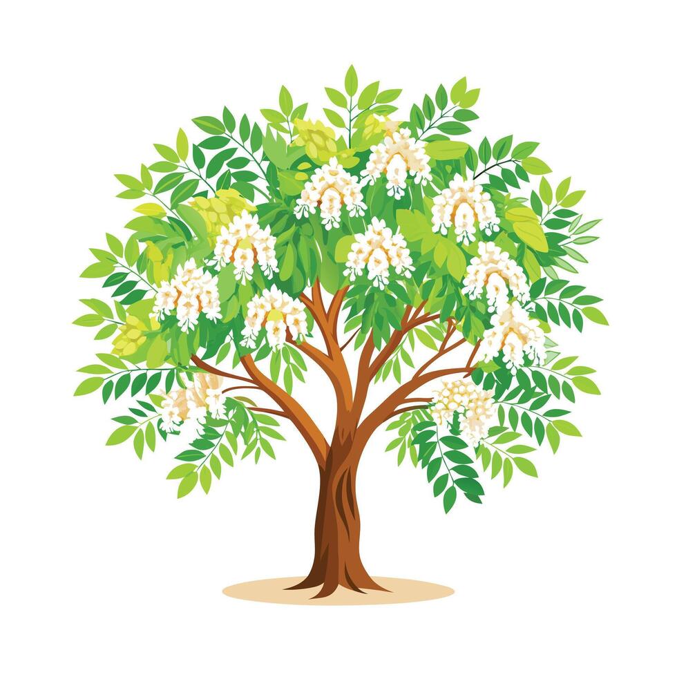Beautiful Single Big Tree Illustration vector