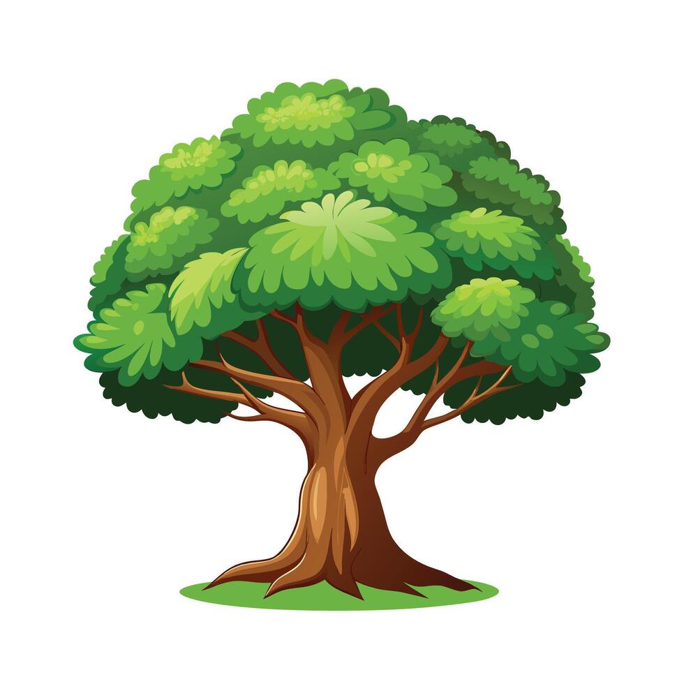 Beautiful Single Big Tree Illustration vector