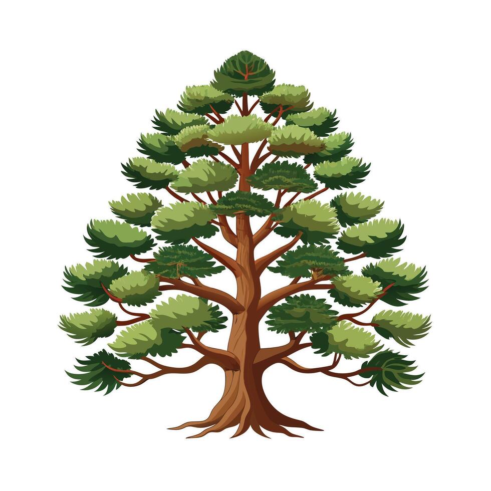 Beautiful Single Big Tree Illustration vector