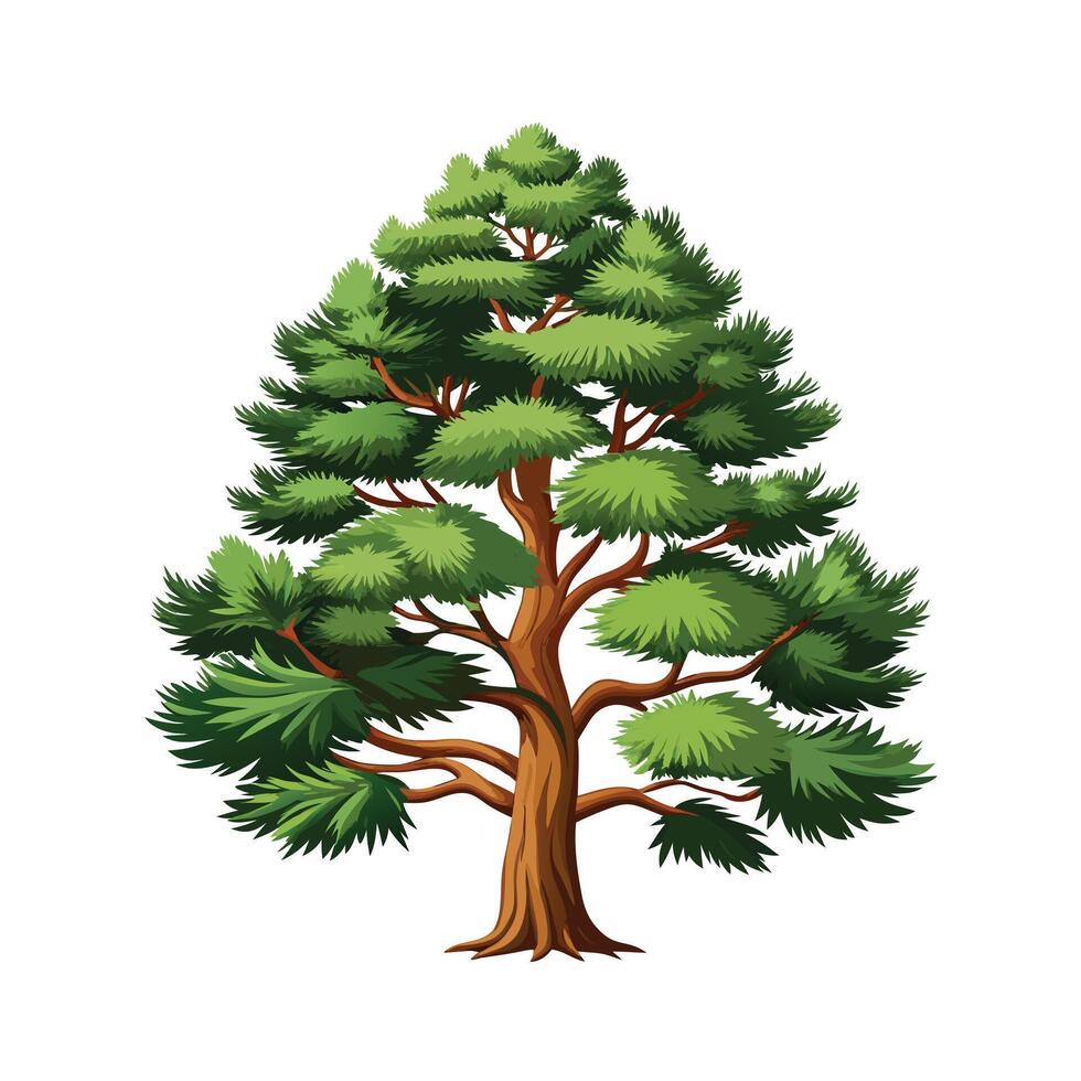 Beautiful Single Big Tree Illustration vector