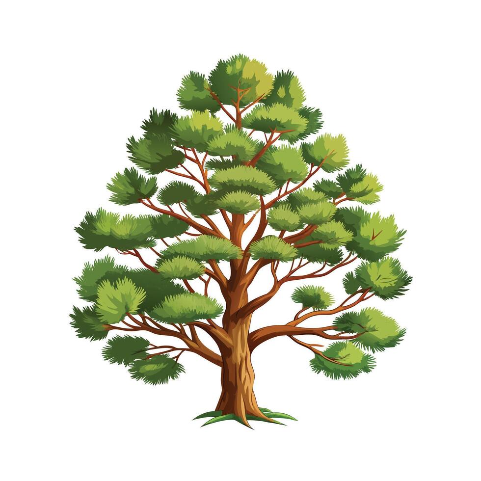 Beautiful Single Big Tree Illustration vector