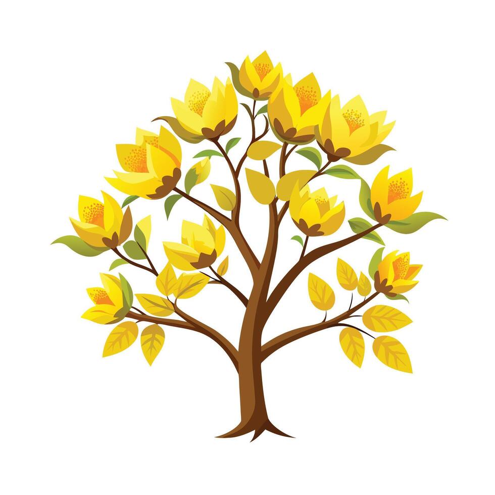 Beautiful Single Big Tree Illustration vector