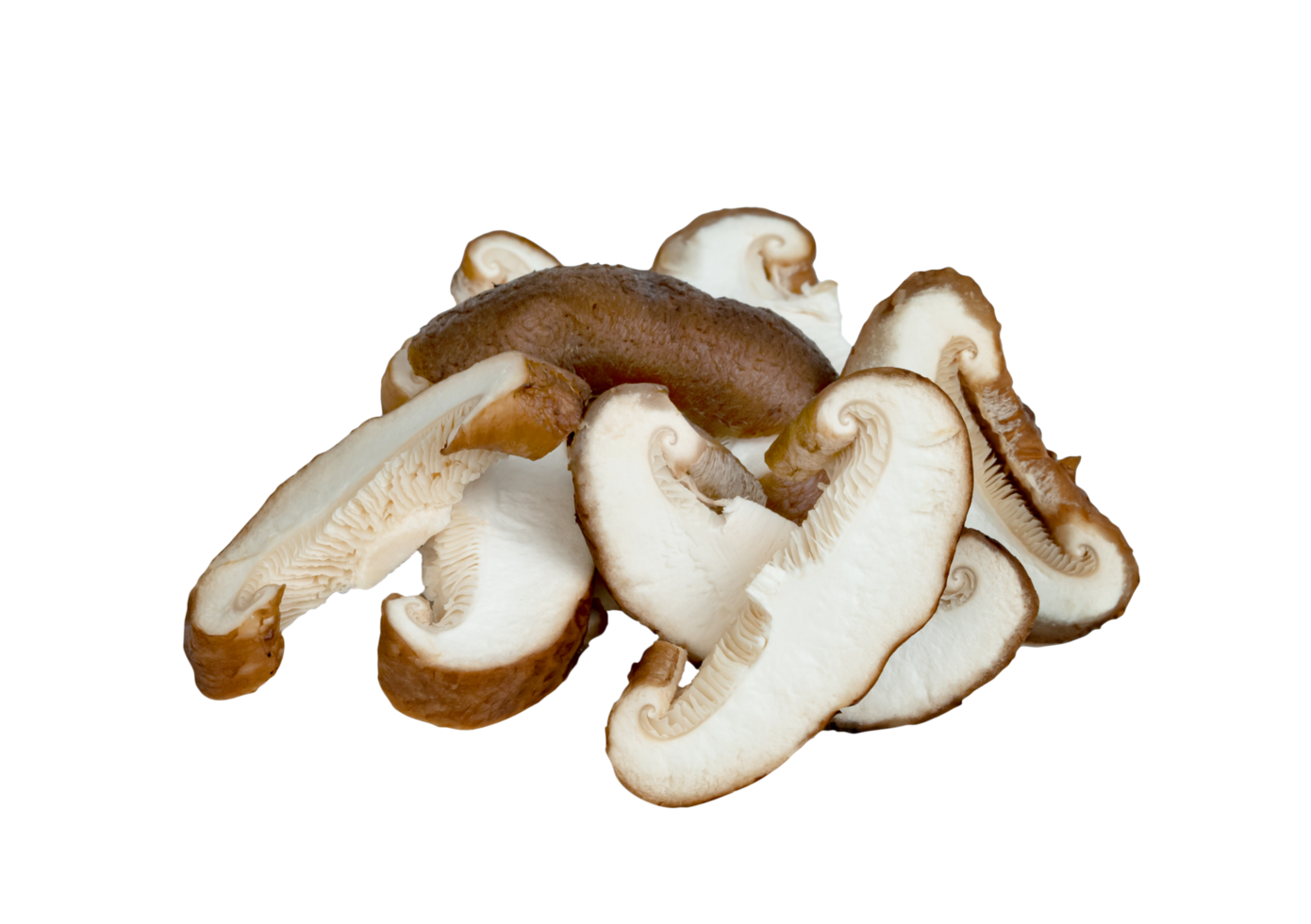 Shiitake Mushrooms sliced isolated png