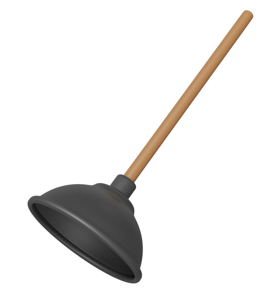 plunger for clean the blockage in the pipe isolated. cleaning tool equipment, 3d illustration render png