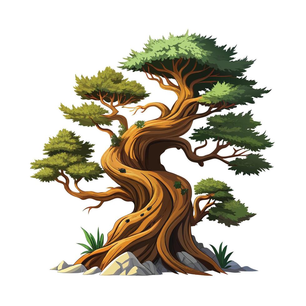 Beautiful Single Big Tree Illustration vector