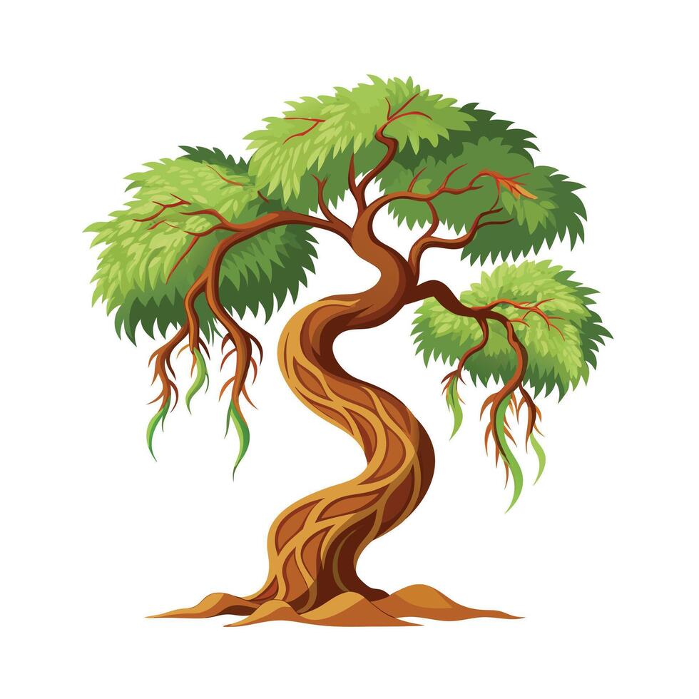 Beautiful Single Big Tree Illustration vector