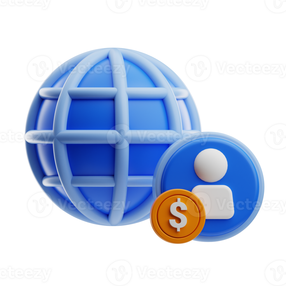 Global Business business object illustration 3d png