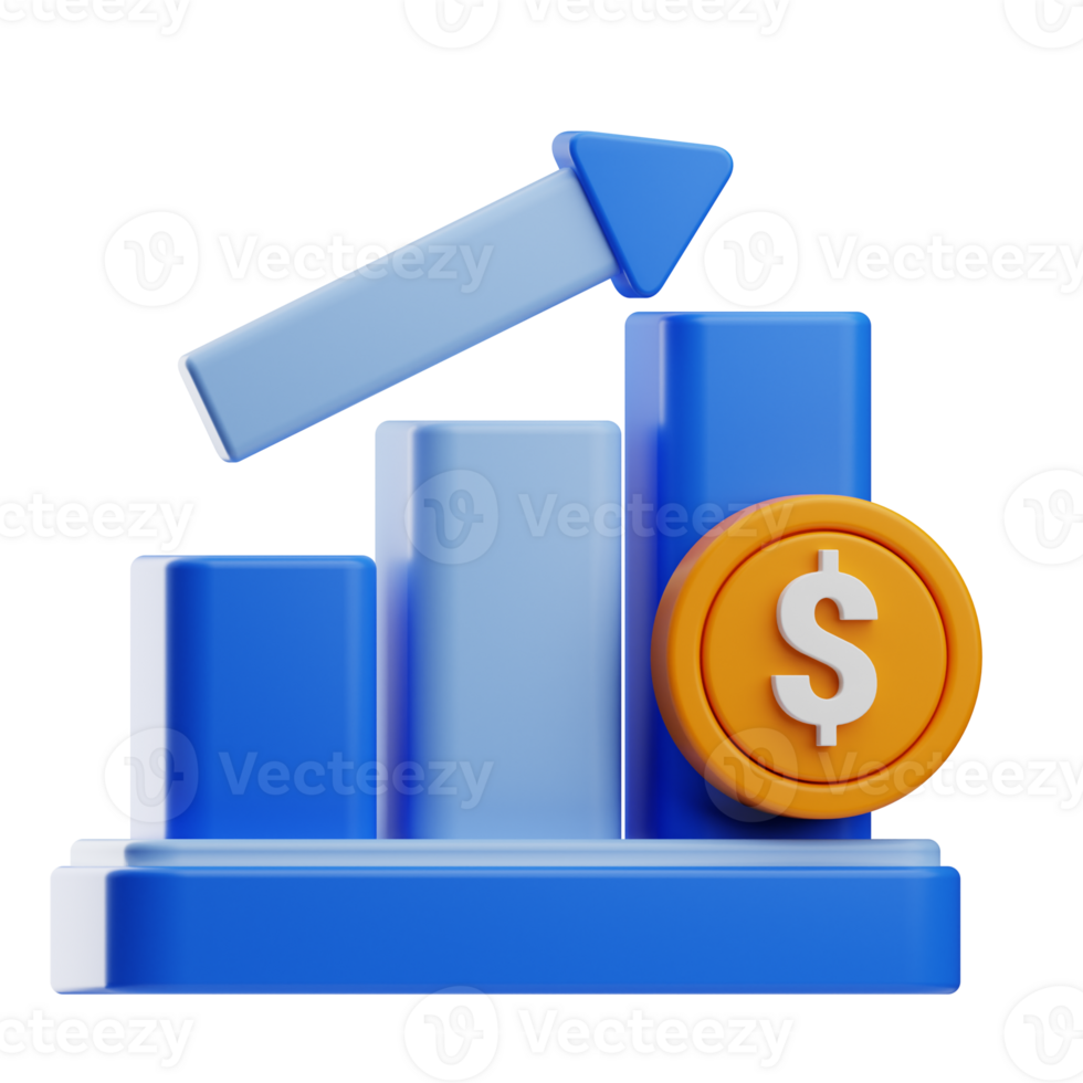 Market Trends business object illustration 3d png