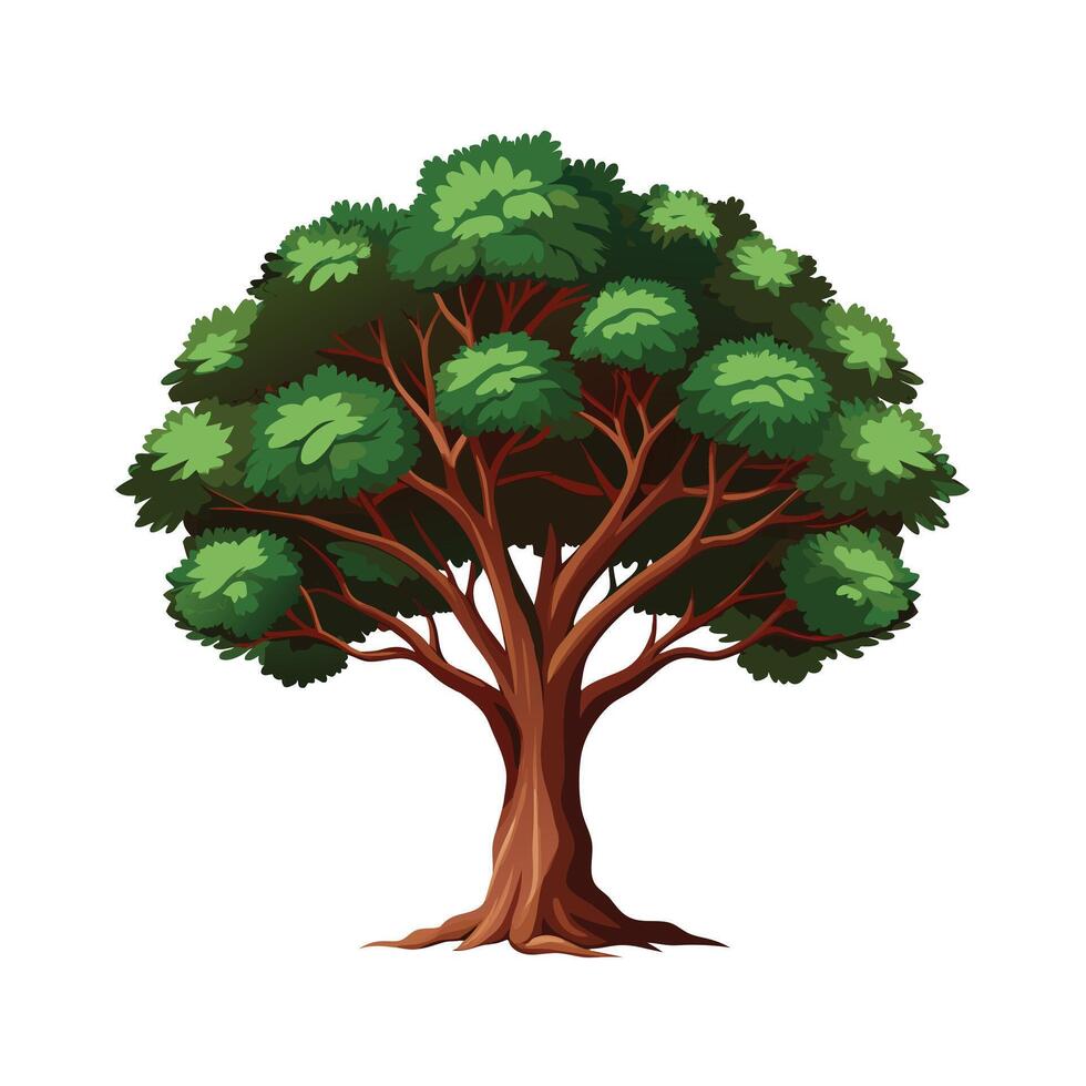 Beautiful Single Big Tree Illustration vector