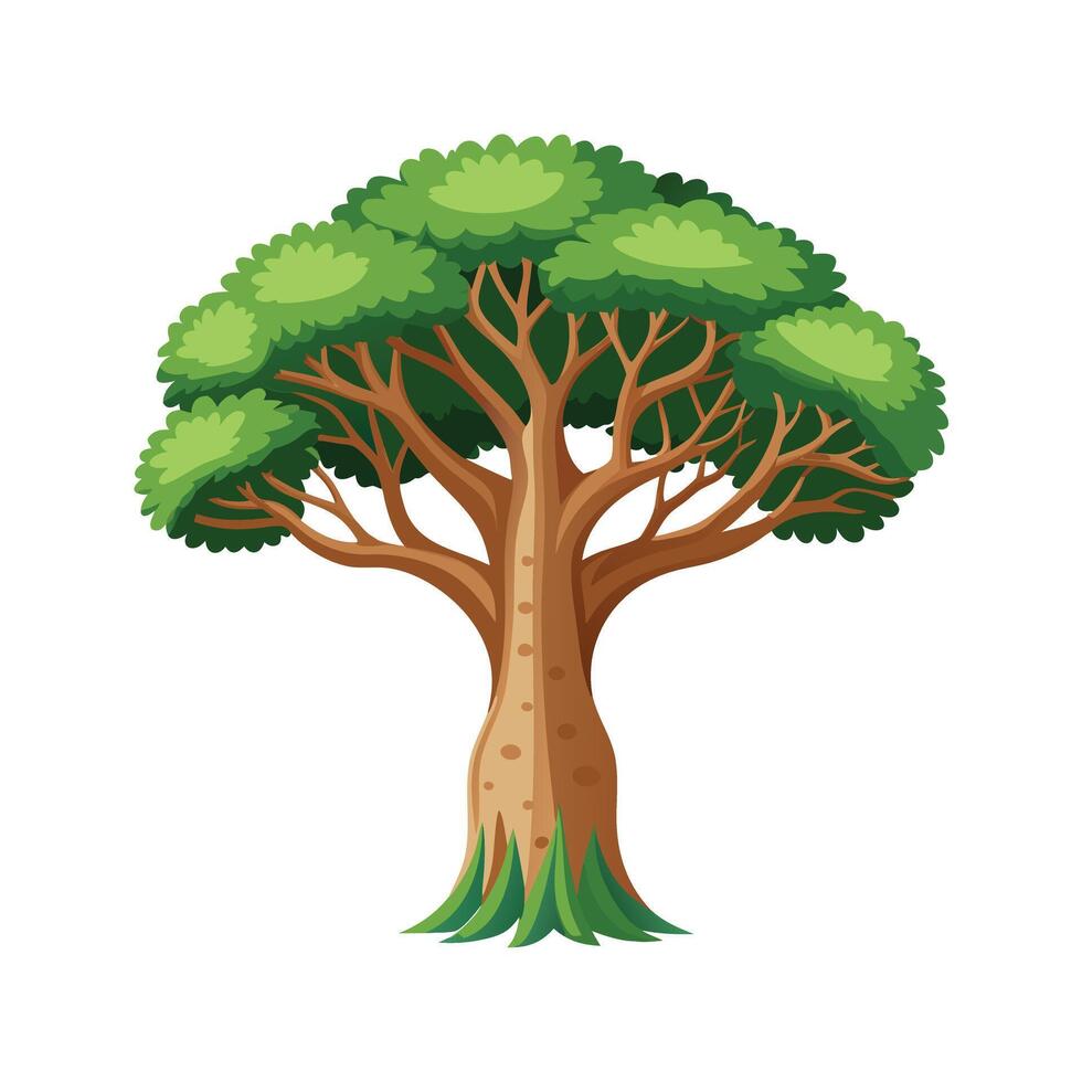 Beautiful Single Big Tree Illustration vector