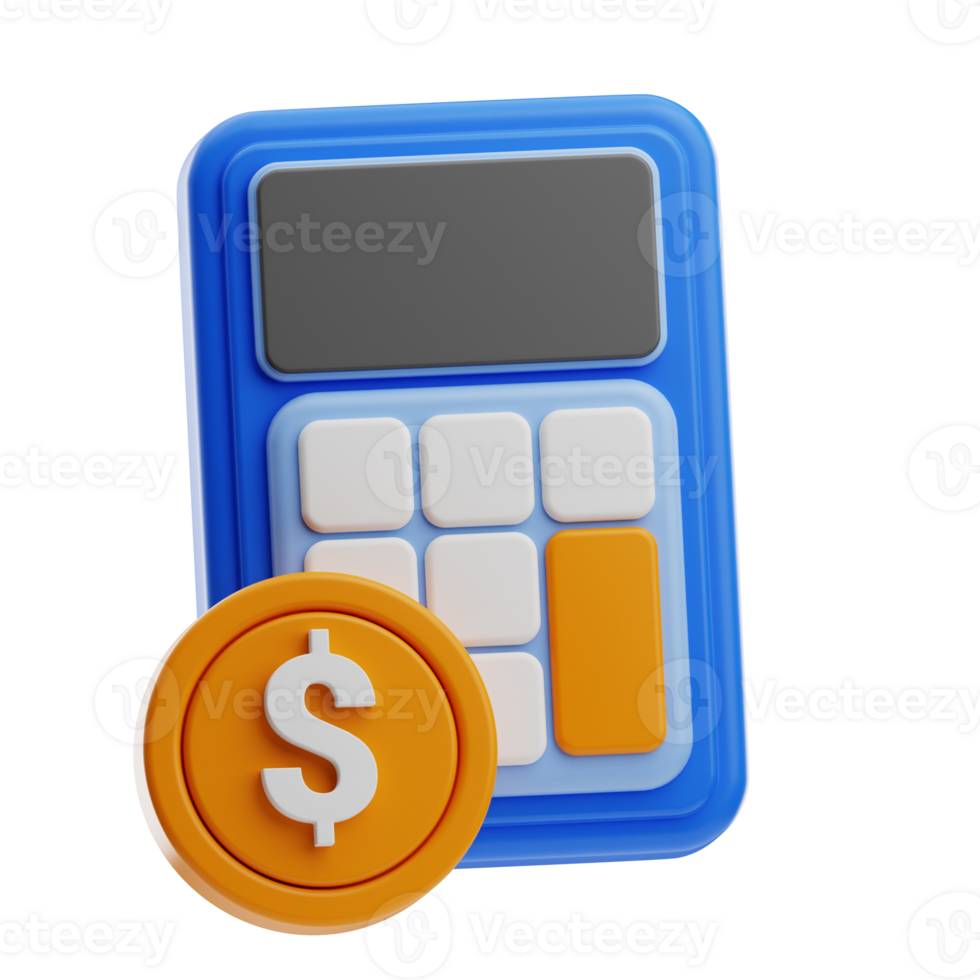 Financial Calculation business object illustration 3d png