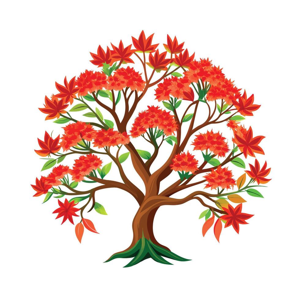Beautiful Single Big Tree Illustration vector