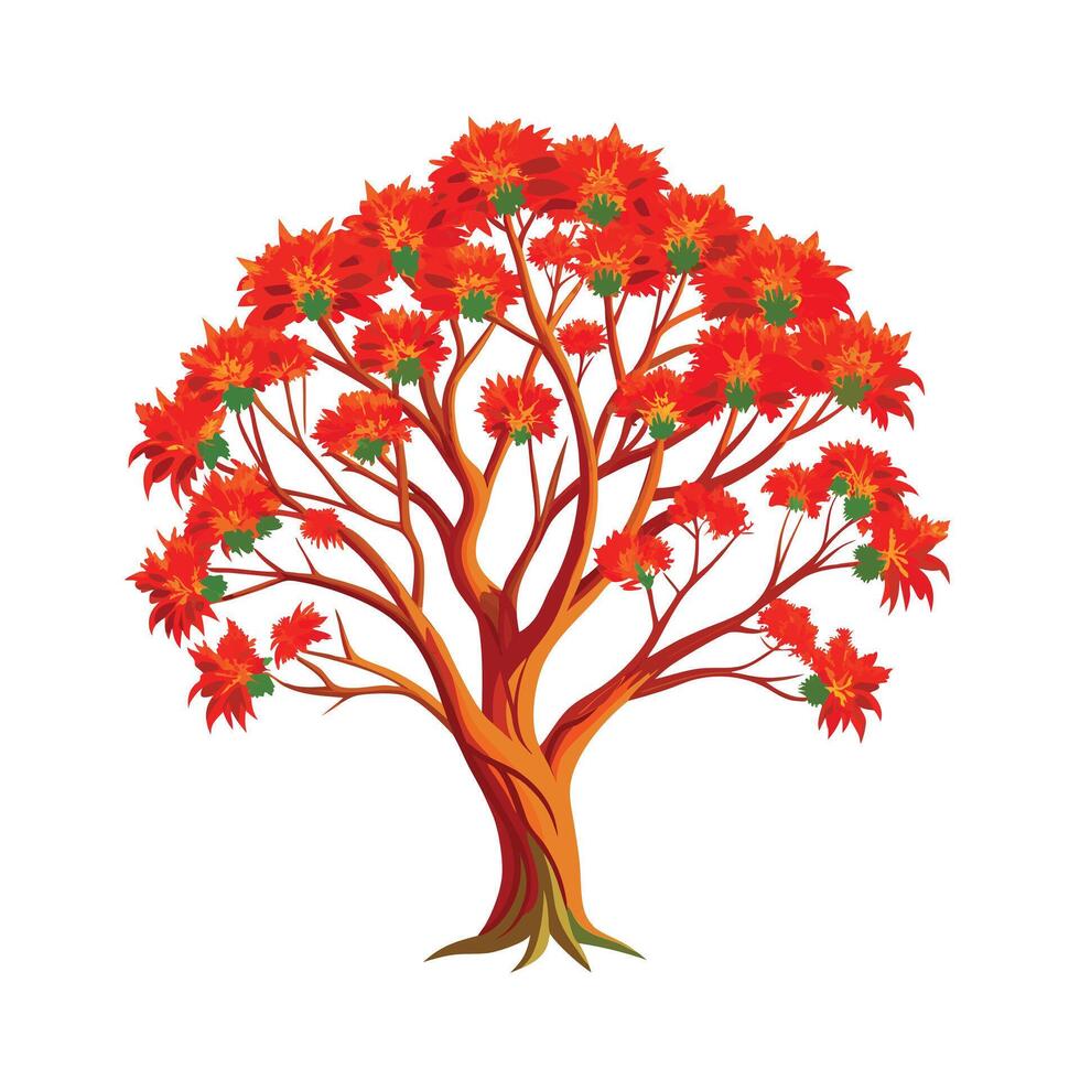 Beautiful Single Big Tree Illustration vector
