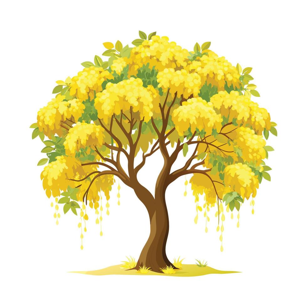 Beautiful Single Big Tree Illustration vector